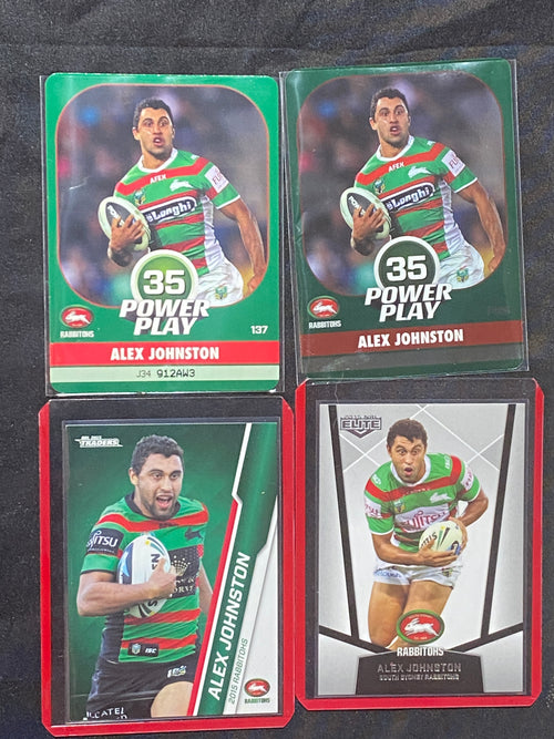 Alex Johnston 2015 NRL Traders, Elite, Power Play Base & Power Play P126 Rookie Card & Bobblehead Bundle