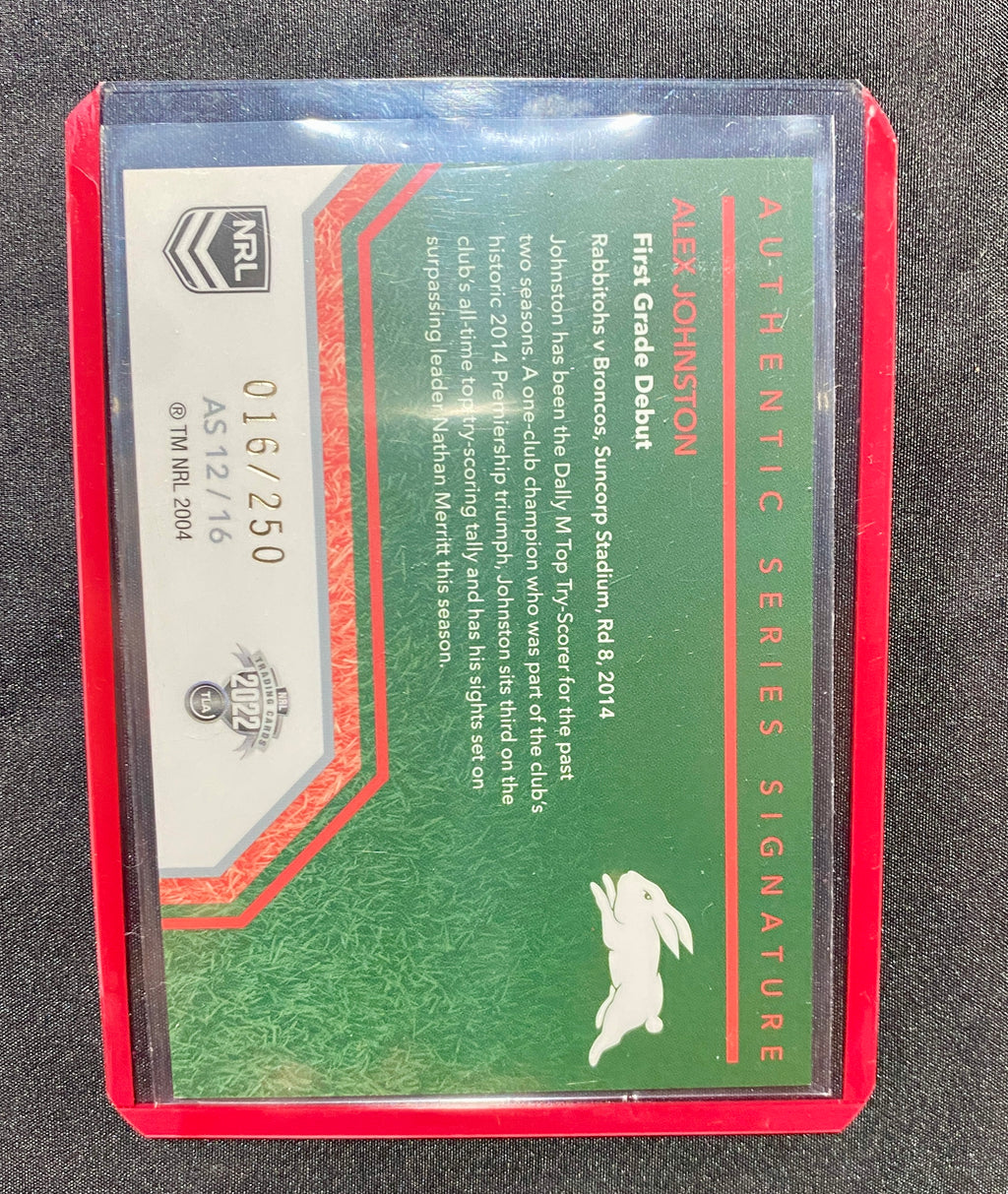 Alex Johnston Signed NRL Traders 2022 Card (White) #016/250 – Mint / Near Mint