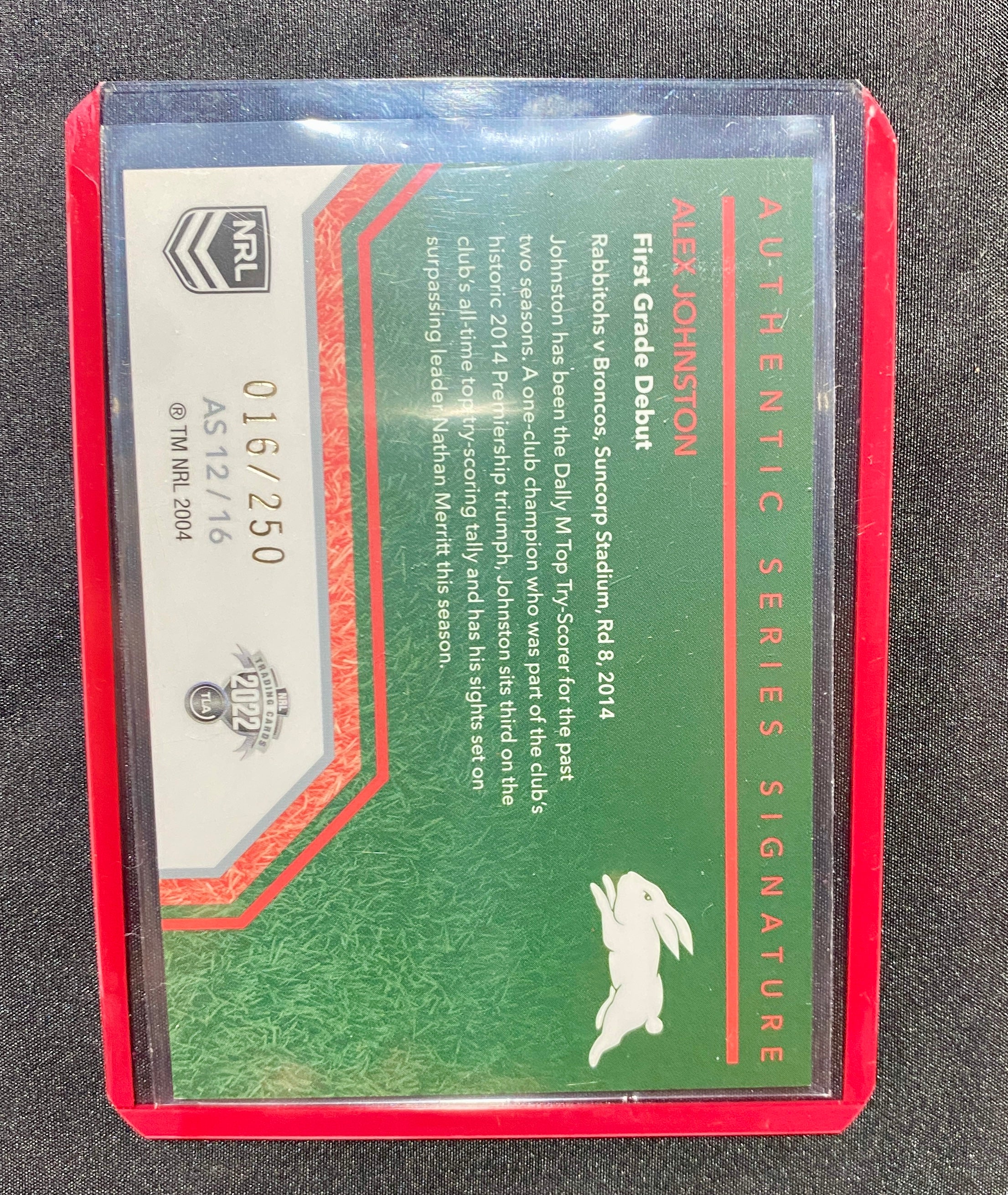 Alex Johnston Signed NRL Traders 2022 Card (White) #016/250 – Mint / Near Mint