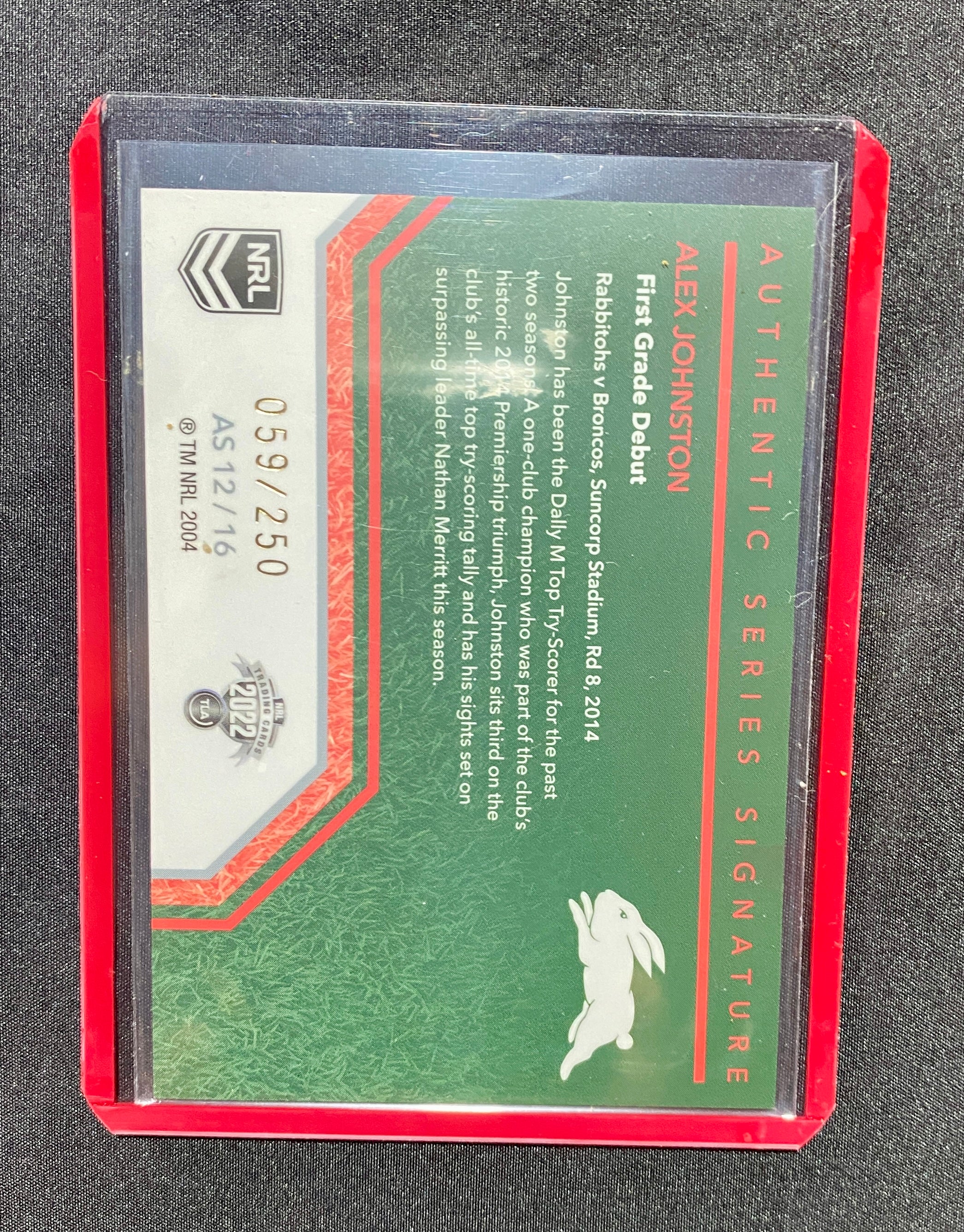 Alex Johnston Signed NRL 2022 Traders Card (White) #059/250 – Mint / Near Mint